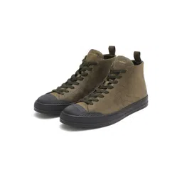 RARE RABBIT Men Leather High-Top Sneakers