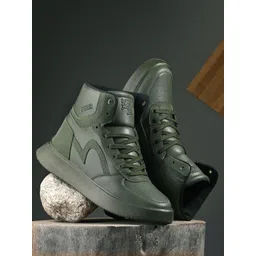 SPYKAR Men Perforations High-Top Sneakers