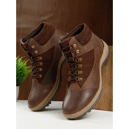 Teakwood Leathers Men Textured Casual Hiking Boots