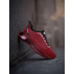 Campus Men Red Mesh Running Shoes