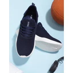 Koburg Men Navy Blue Mesh Running Non-Marking Shoes