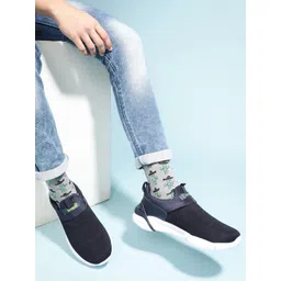 Liberty Men Navy Blue & White Mesh Running Non-Marking Shoes