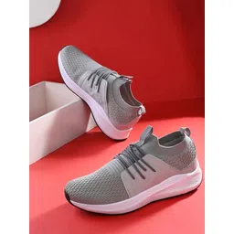 HRX by Hrithik Roshan Men Grey & White Mesh Memory Foam Non-Marking Walking Shoes