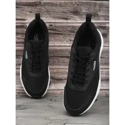 Liberty Men Black Mesh Walking Non-Marking Shoes