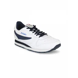 HIROLAS Men White & Navy Blue Running Shoes