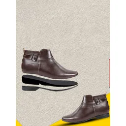 Bxxy Men Round Toe In-Built Hidden-Height Elevator Formal Boots