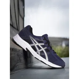 ASICS Men Navy Blue & Silver-Toned Gel-Contend B+ Running Shoes