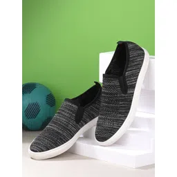 Roadster Men Woven Design Lightweight Slip-On Sneakers