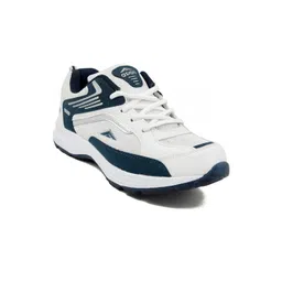ASIAN Men White & Navy Blue Mesh Running Shoes
