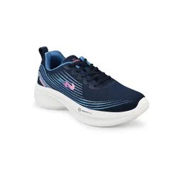 Campus Women Navy Blue & White Printed Mesh Running Shoes