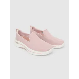 Skechers Women Pink Mesh Go Walk Arch Fit Morning St Sports Shoes