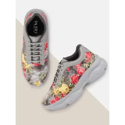 FAUSTO Women Grey Running Non-Marking Shoes