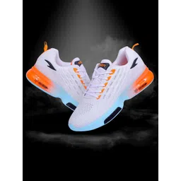 ASIAN Men White Mesh Running Non-Marking Shoes