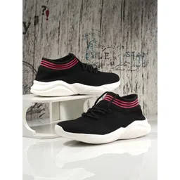 HRX by Hrithik Roshan Women Black & Red Mesh Walking Shoes