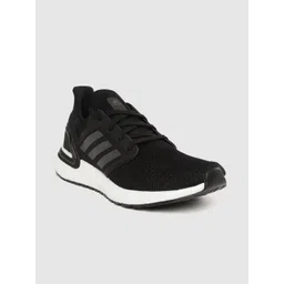 ADIDAS Men Black Ultraboost 20 Woven Design Running Shoes