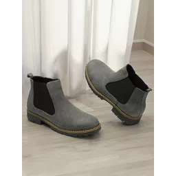 Carlton London Men Mid-Top Lace-Ups Chelsea Boots