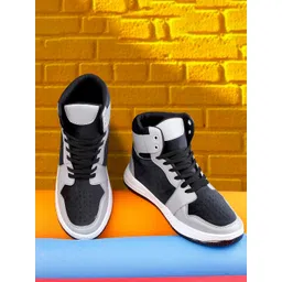 HAKKEL Men Colorblocked High Top Sneakers