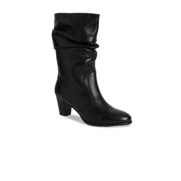 Peach Flores Women Paige Block Heeled Leather High-Top Slouchy Boots