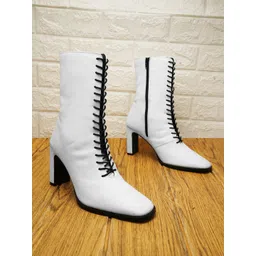 THE WHITE POLE Women Block-Heeled Regular Boots