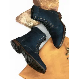 Hirels Men Solid High-Top Biker Boots