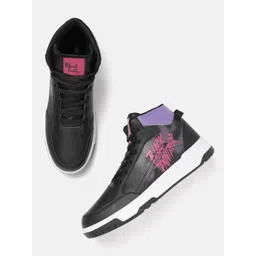 MARVEL STREET Men Black Panther Printed Sneakers with Perforated Detailing