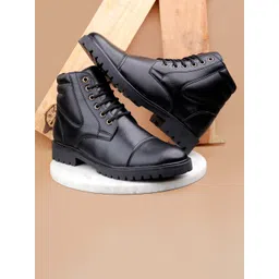 Roadster Men Lace-up Round Toe Flatform Heeled Boots