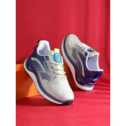 The Roadster Lifestyle Co. Women White & Navy Blue Textured Lightweight Running Shoes