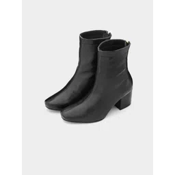 ADORLY Women Mid Top Block-Heel Regular Boots With Zip Closure
