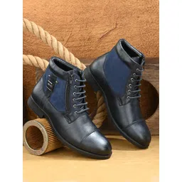 Roadster Men Navy Blue Colourblocked Regular Boots