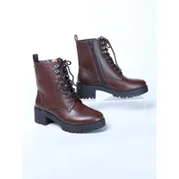 Monrow Arely Women Brown Block Heel Boots