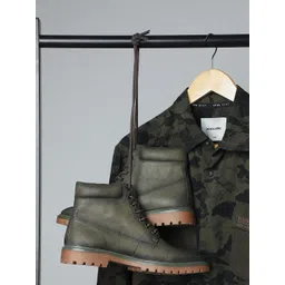 Jack & Jones Men Mid-Top Leather Biker Boots