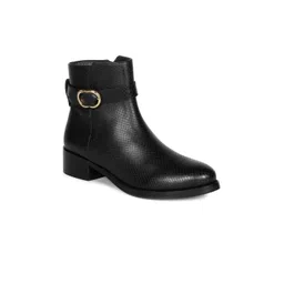 Saint G Black Leather Side Zippers Mid-Top Regular Boots