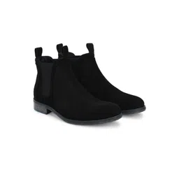 Delize Men Round Toe Suede Ankle Chelsea Boots