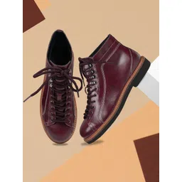 EZOK Men Leather Casual Bordo Boots