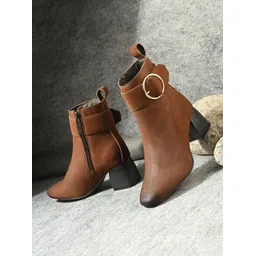 Premium Lightweight Brown Block Heel Casual Boots for Women Boots For Women