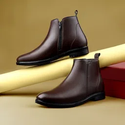 Synthetic Leather Lightweight Comfortable Trendy Walking Outdoor Slip On Chelsea Boots For Men