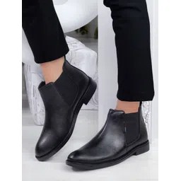 Soft Insole Casual Comfortable Chelsea Slip On Synthetic Leather Boots For Men