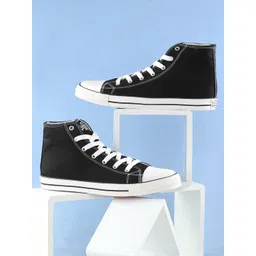 Roadster Men Black Colourblocked Casual Textile Sneakers