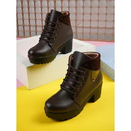 SAPATOS Women Casual Block-Heeled Regular Boots