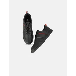 Big Fox Men Black Woven Design Sneakers