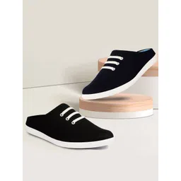 FAUSTO Men Canvas Lightweight Mule Sneakers