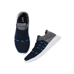 BIRDE Men Blue Woven Design Slip-On Sneakers