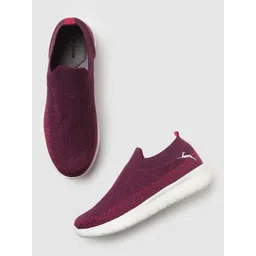 Marc Loire Women Purple Woven Design Slip-On Sneakers