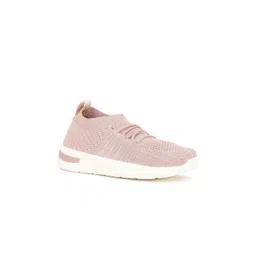Bata Women Pink Woven Design Slip-On Sneakers