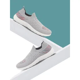 WELCOME Women Textured Mesh Slip-On Sneakers