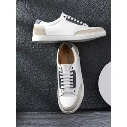 San Frissco Men White Colourblocked Sneakers