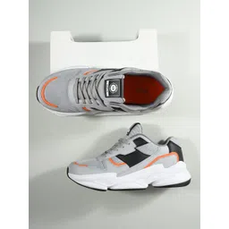 HRX by Hrithik Roshan Men Grey Colourblocked Lace-Up Sneakers