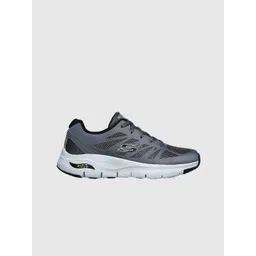 Skechers Men Charcoal Woven Design Sneakers