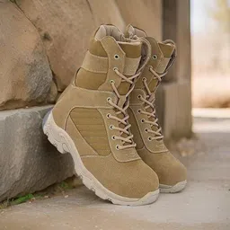 Tactical Airforce/ Military/Army Boots for Men with Side Zip Suede Leather Boots For Men