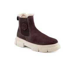 bacca bucci Men Heeled Suede Mid-Top Winter Boots